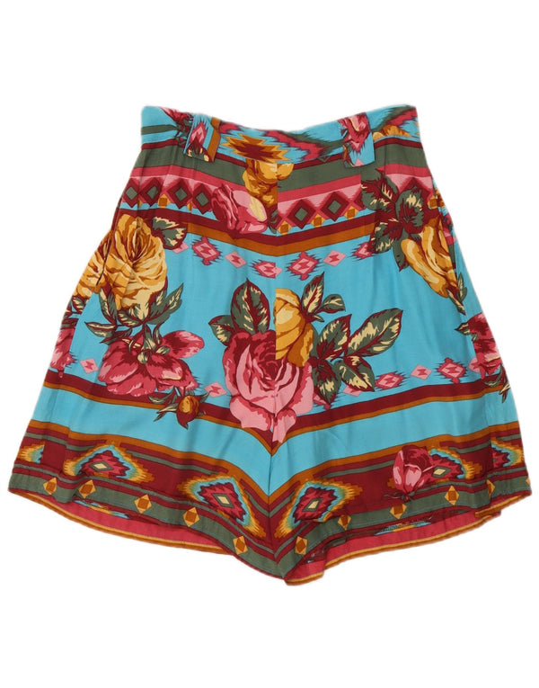 Shorts Chino feminino vintage de cintura alta com amarração IT 44 médio W26 azul floral