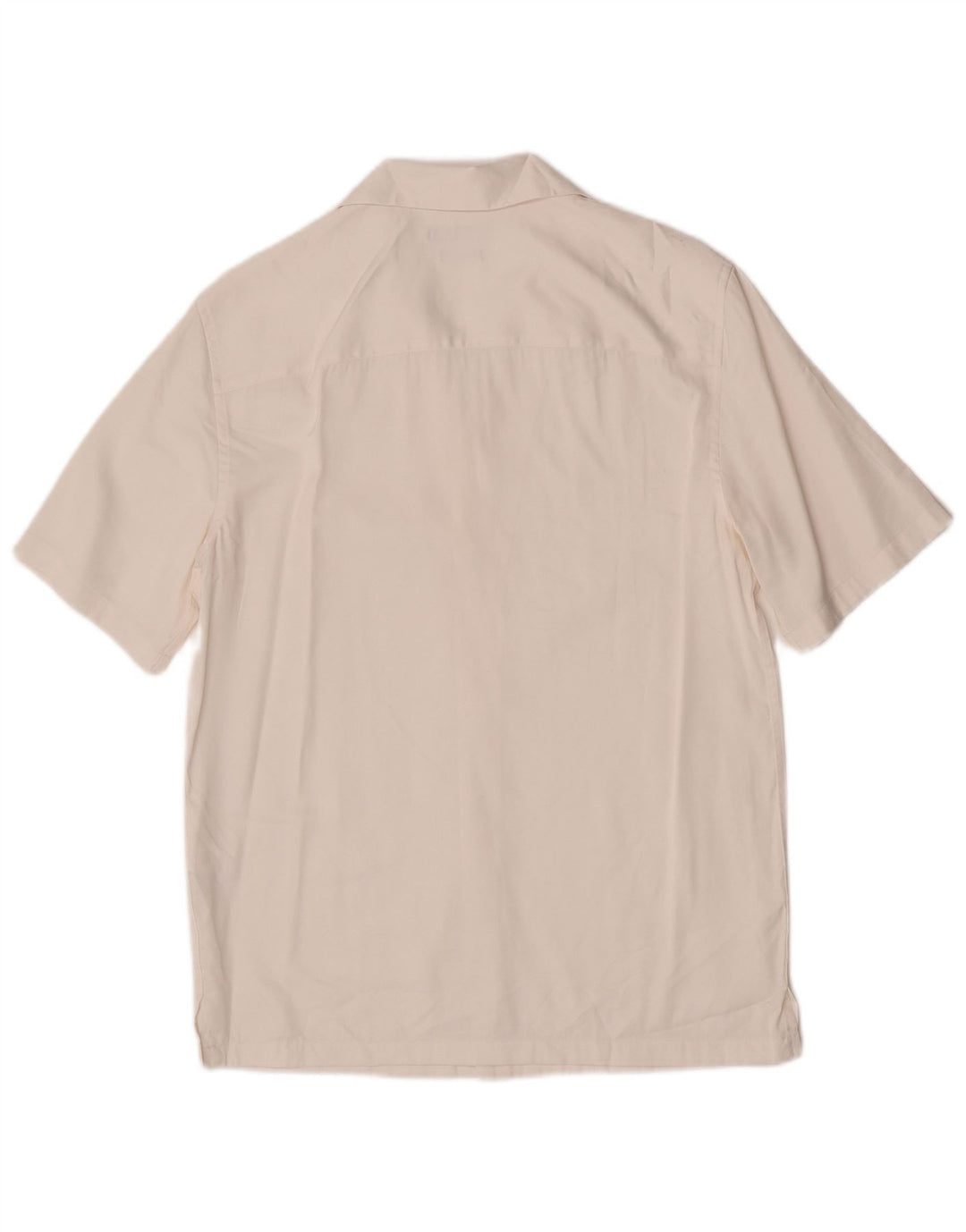Zara Camisa masculina de manga curta pequena viscose branca