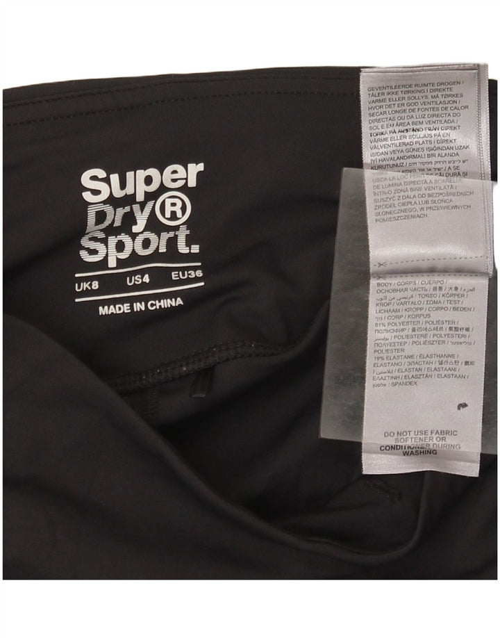 Superdry Womens Graphic Leggings UK 8 Pequeno Poliéster Preto