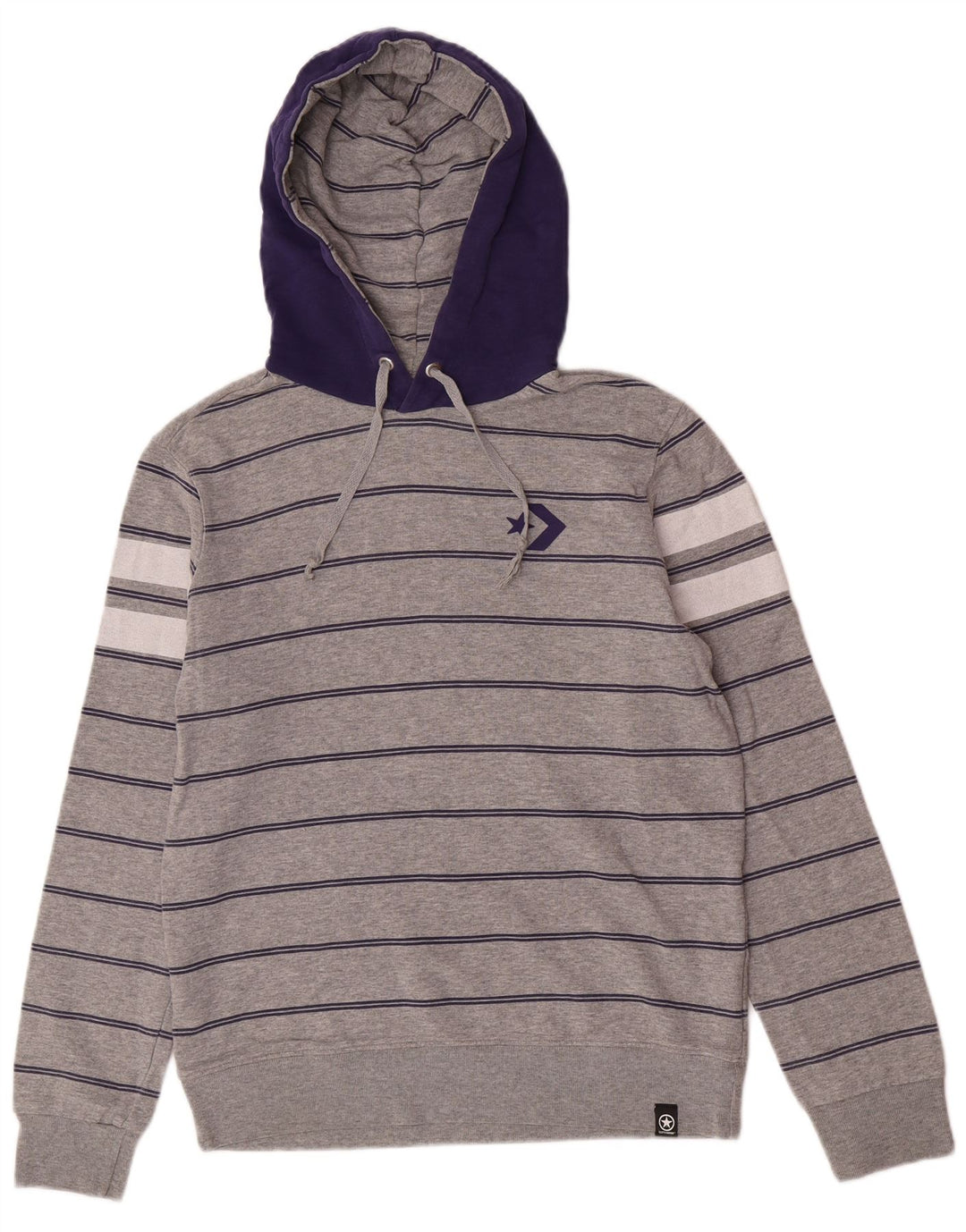 Converse masculino moletom com capuz cinza médio algodão colorblock
