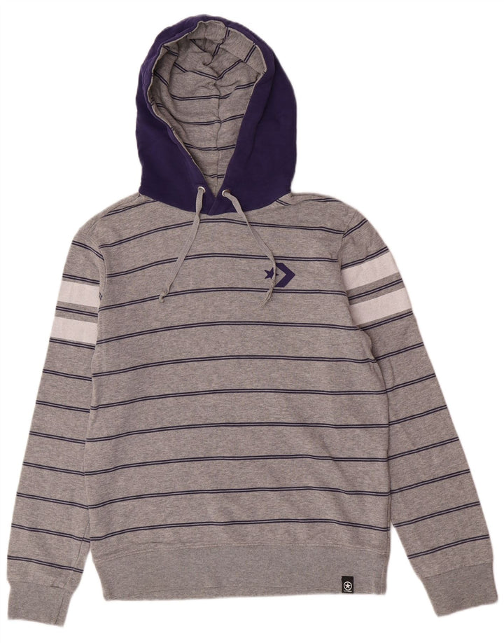 Converse masculino moletom com capuz cinza médio algodão colorblock