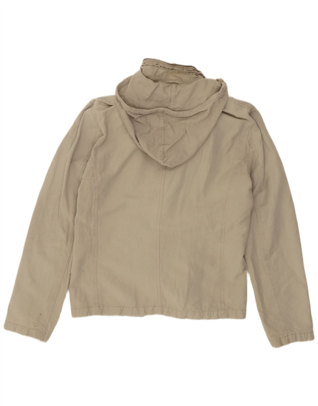 Jaqueta bomber masculina Armani Jeans com capuz UE 50 algodão bege médio