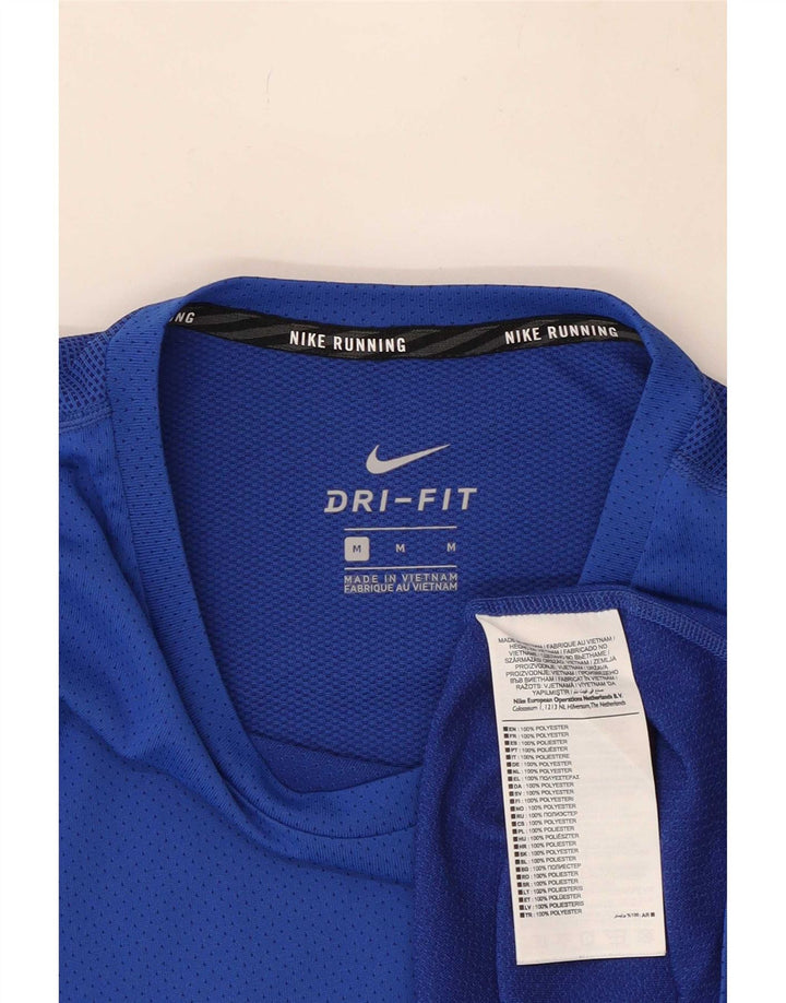 Nike Mens Dri Fit Top Manga Longa Médio Poliéster Azul