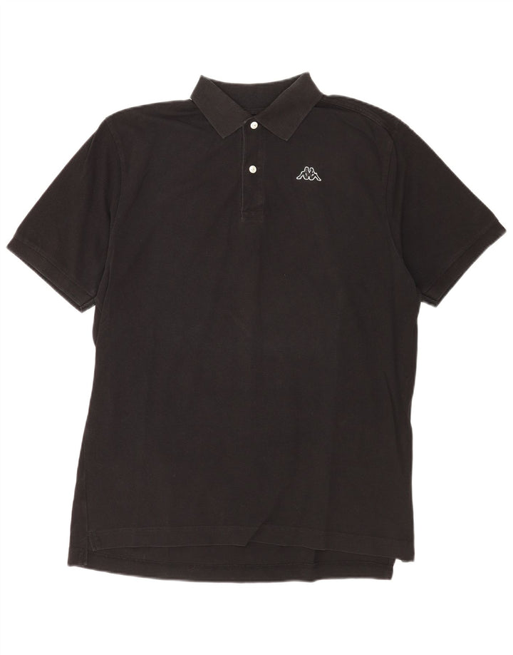 Camisa polo masculina Kappa grande algodão preto