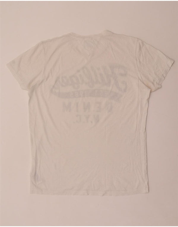 Tommy Hilfiger Camiseta masculina gráfica Top XL algodão branco