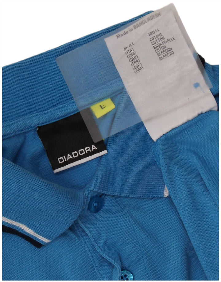 Camisa polo masculina DIADORA grande algodão azul