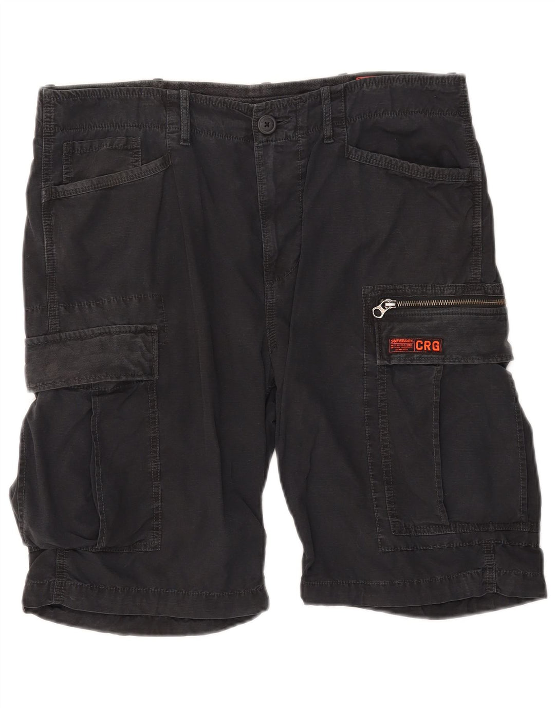 Superdry Mens Cargo Shorts W34 Grande Algodão Preto