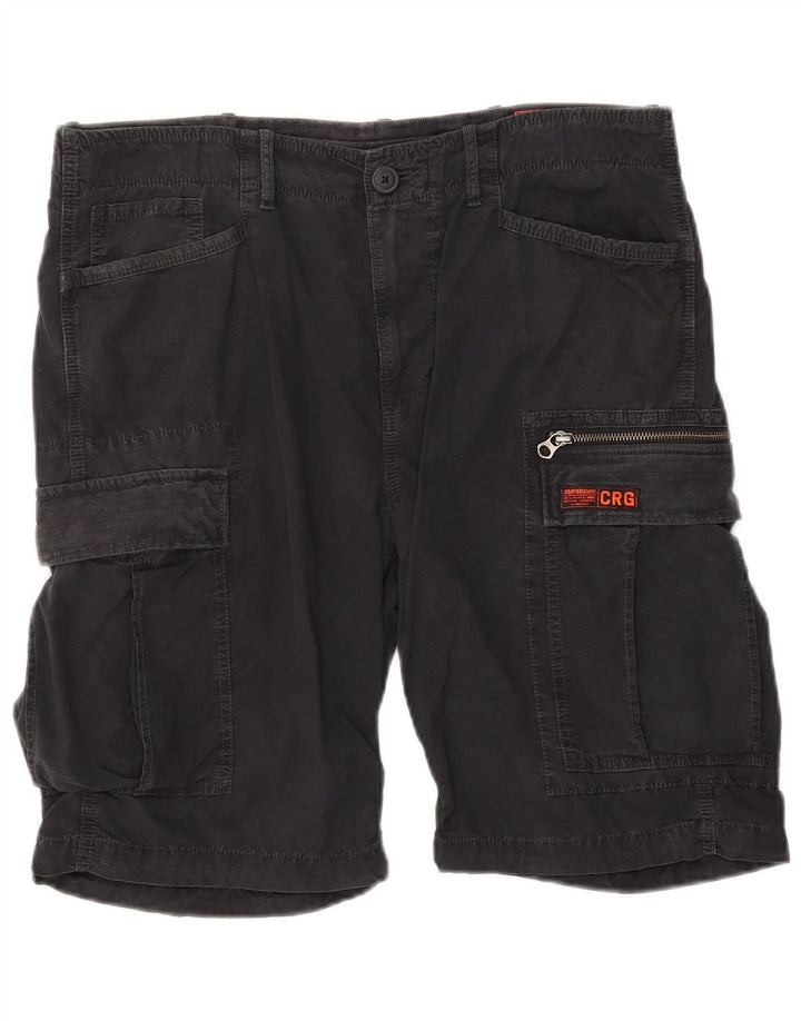 Superdry Mens Cargo Shorts W34 Grande Algodão Preto