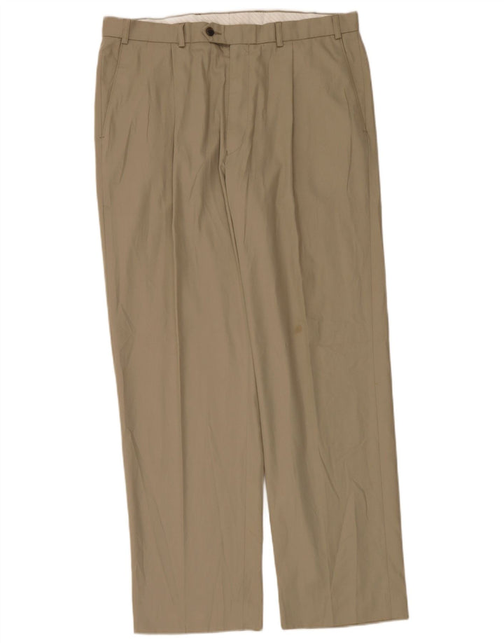 Calça masculina Marks & Spencer com pegged suit W36 L31 poliéster bege