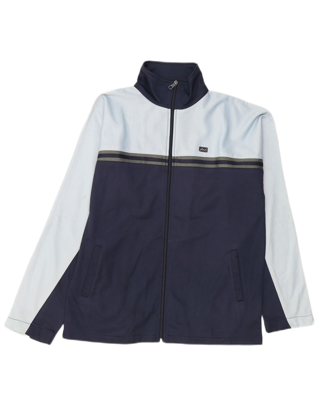 Asics Mens Tracksuit Top Jacket Médio Azul Marinho Colorblock