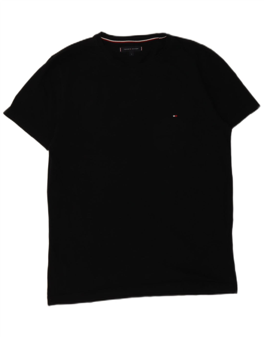 Tommy Hilfiger Camiseta masculina grande de algodão preto