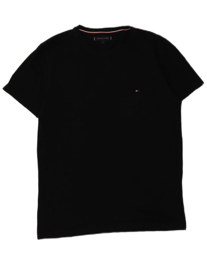 Tommy Hilfiger Camiseta masculina grande de algodão preto
