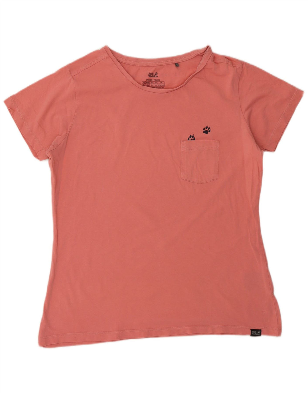 Camiseta feminina JACK WOLFSKIN UK 18 XL algodão rosa