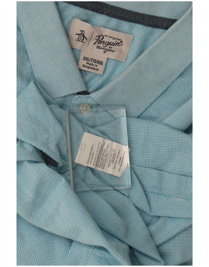 Camisa polo masculina Penguin 2XL algodão azul