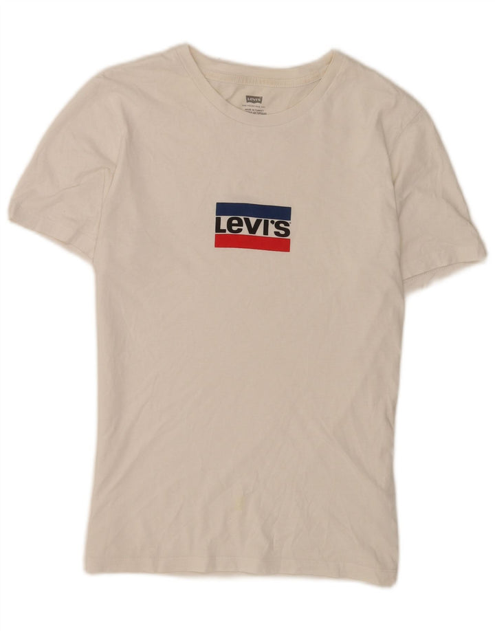 Camiseta gráfica masculina Levi's Top XS algodão branco