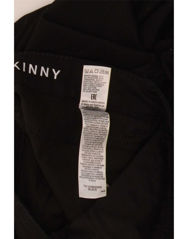 Calças cortadas femininas Marks & Spencer UK 12 médio W30 L22 pretas