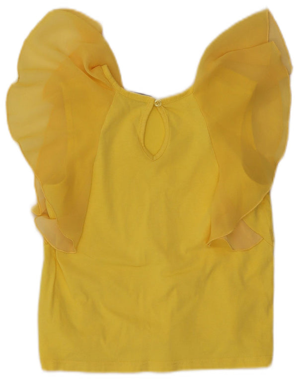 Blusa cropped feminina Pinko UK 8 poliéster amarelo pequeno