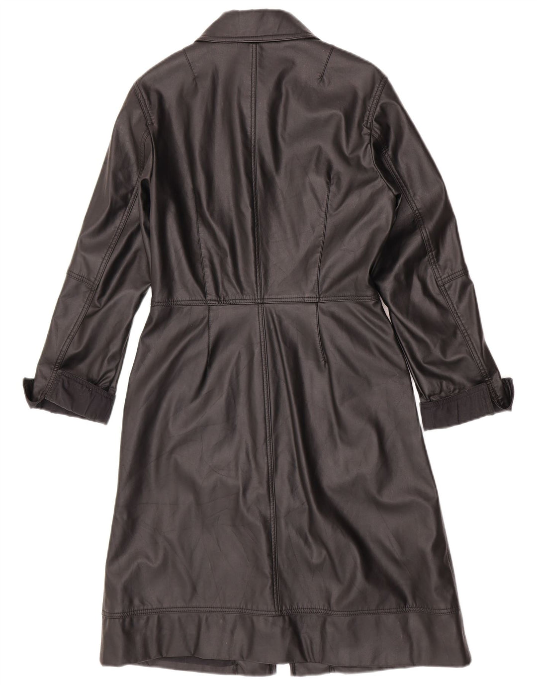 Sobretudo feminino de couro sintético Gas UK 12 algodão preto médio