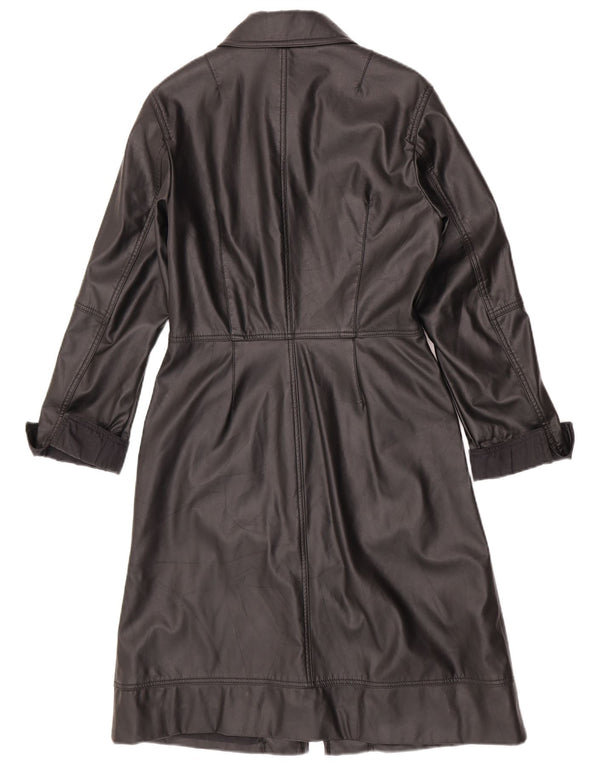 Sobretudo feminino de couro sintético Gas UK 12 algodão preto médio