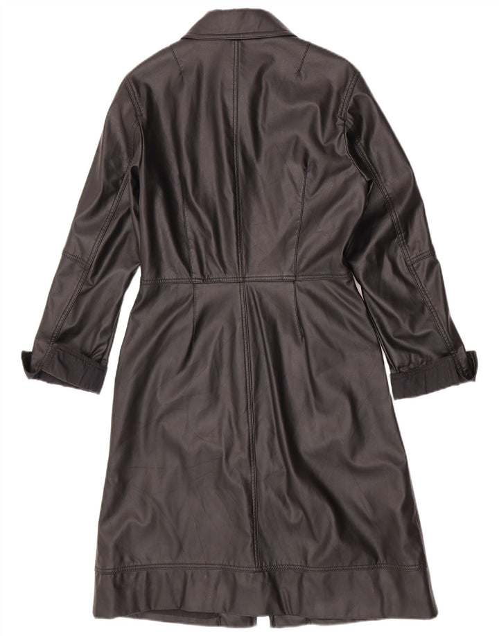 Sobretudo feminino de couro sintético Gas UK 12 algodão preto médio