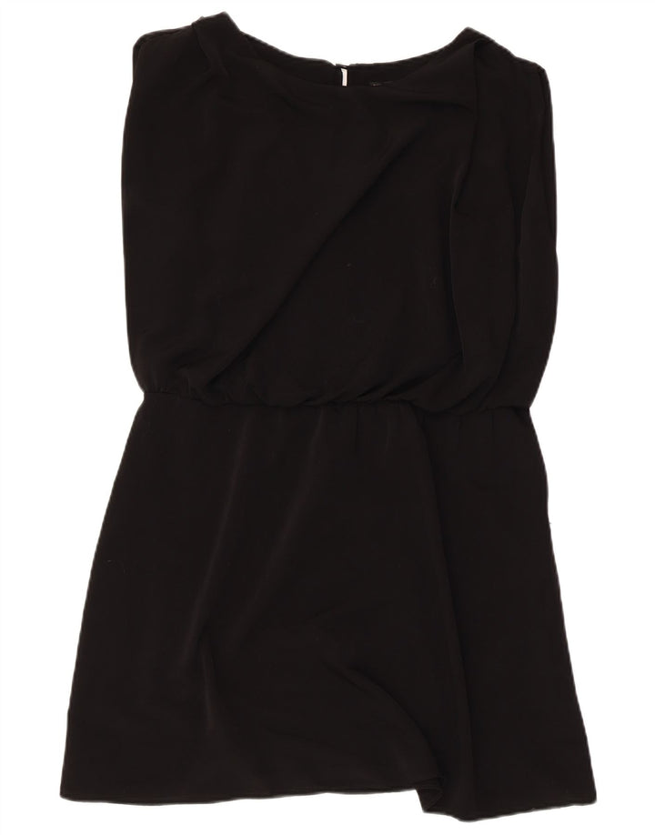 Vestido feminino Zara sem mangas evasê UK 14 médio preto