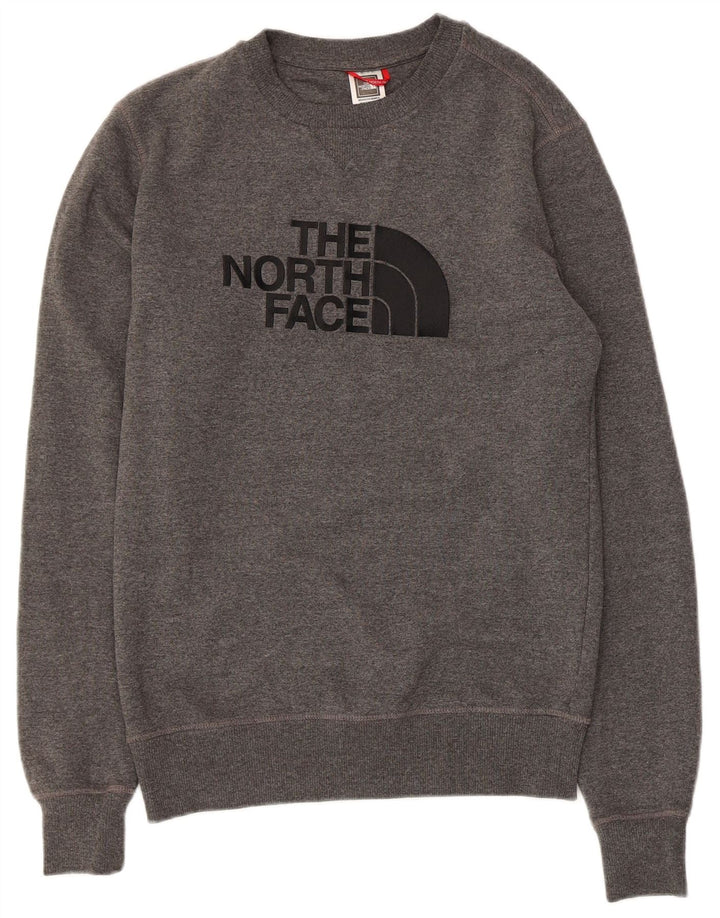 The North Face Mens Graphic Moletom Jumper Pequeno Algodão Cinza