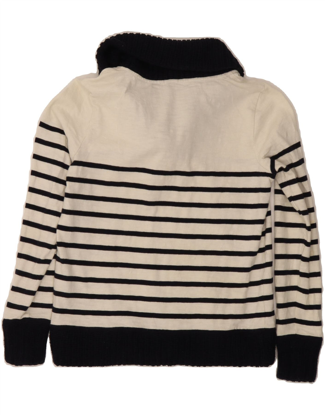 J. CREW Womens Shawl Neck Jumper Sweater UK 10 Small Off White Striped Vintage J. Crew and Second-Hand J. Crew from Messina Hembry 