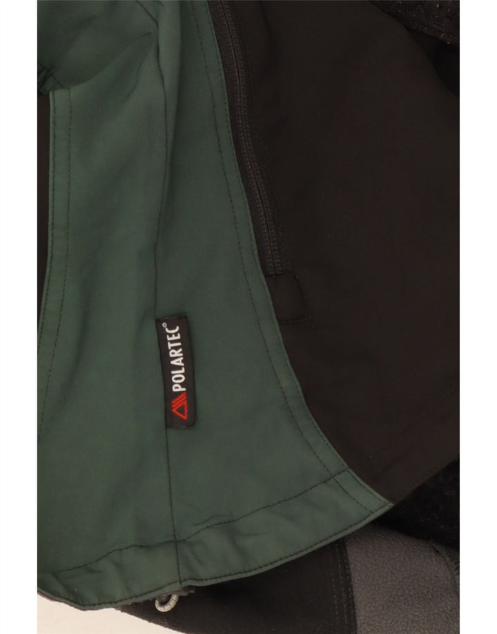 Jaqueta corta-vento feminina RAB UK 8 pequeno bloco colorido preto