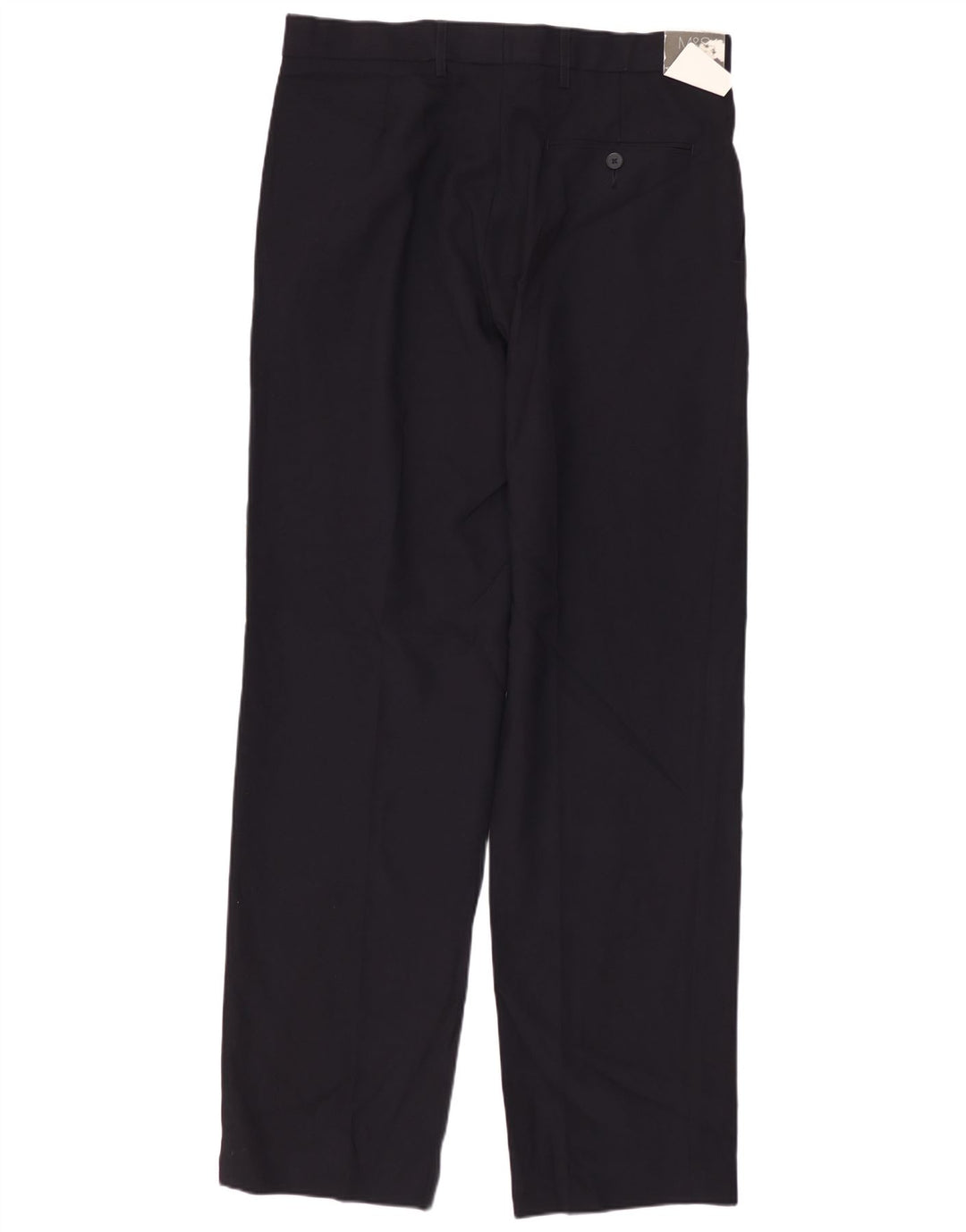Calça masculina de ajuste regular MARKS & SPENCER W32 L33 azul marinho poliéster