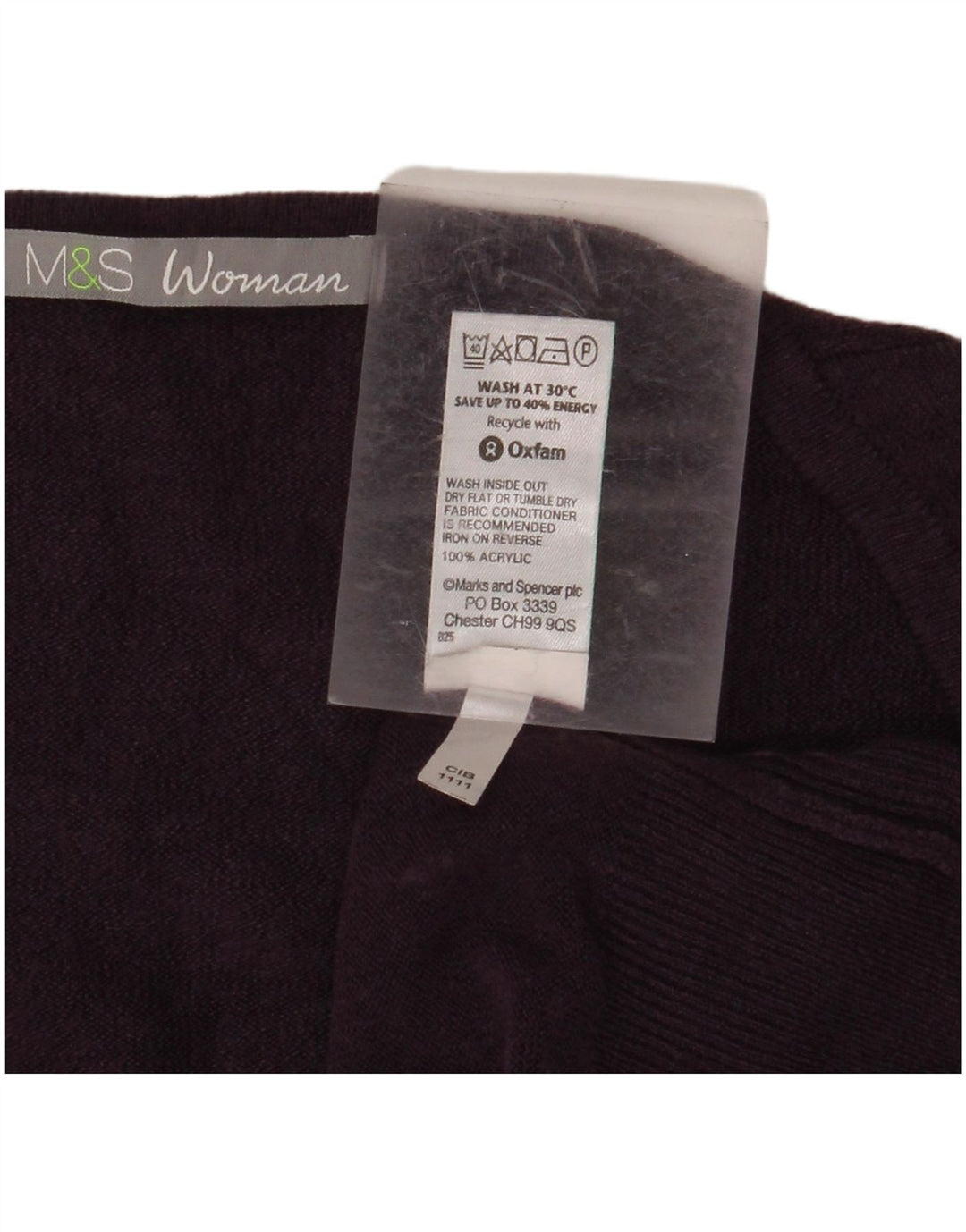 MARKS & SPENCER Suéter feminino com decote em V Reino Unido 18 XL roxo acrílico
