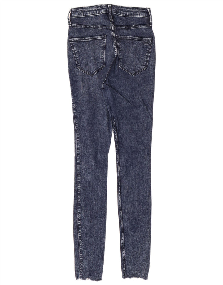 HOLLISTER Jeans feminino curvilíneo cintura alta skinny US 5 pequeno W27 L28 azul