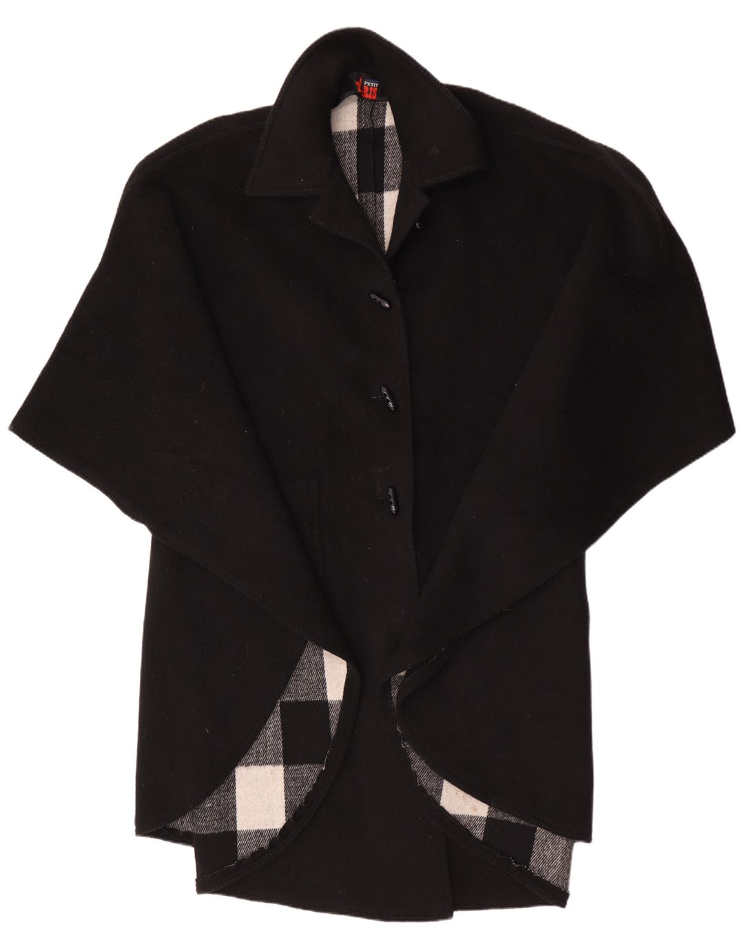 Casaco poncho feminino Althof Petit Paris EU 38 lã preta média