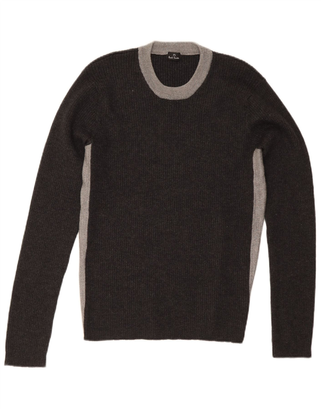 Suéter feminino Paul Smith com gola redonda e bloco colorido cinza médio UK 12