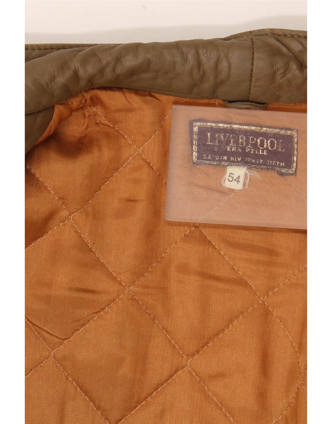 Jaqueta de couro militar masculina LIVERPOOL IT 54 2XL couro marrom