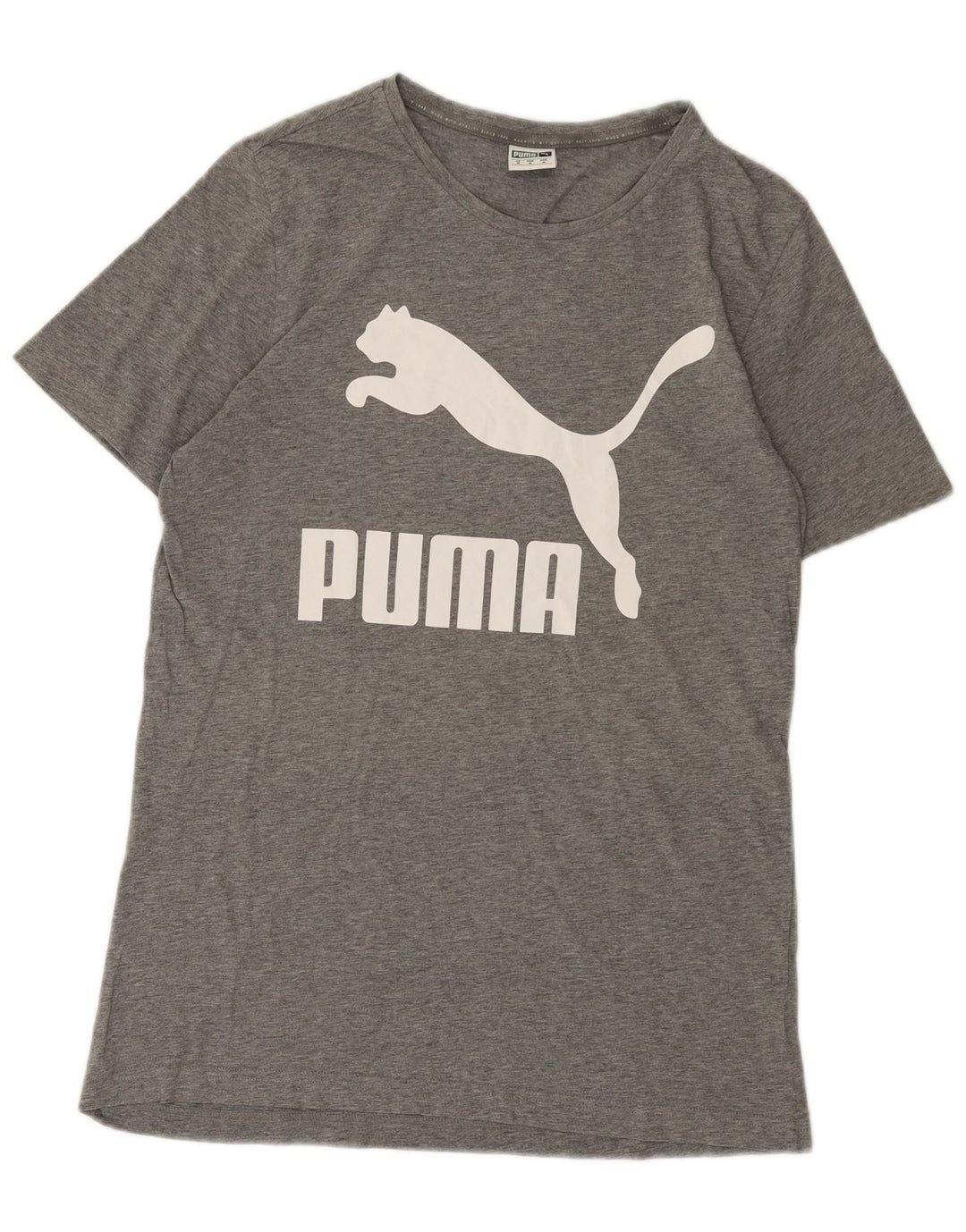 Camiseta masculina Puma Graphic Top cinza médio manchado
