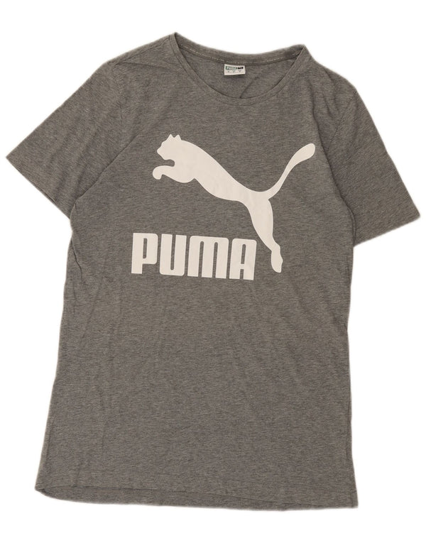 Camiseta masculina Puma Graphic Top cinza médio manchado