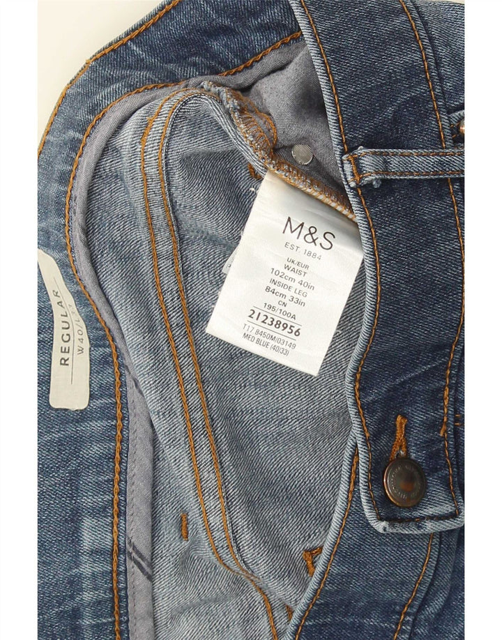 Jeans Marks & Spencer masculino regular fit reto W40 L33 algodão azul