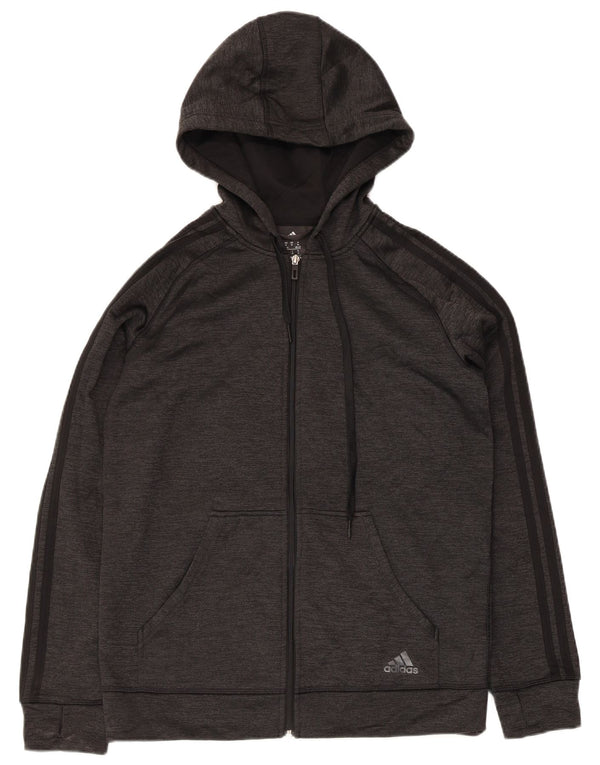 Suéter Adidas Feminino Climawarm Zip com Capuz UK 12/14 Cinza Médio Poliéster