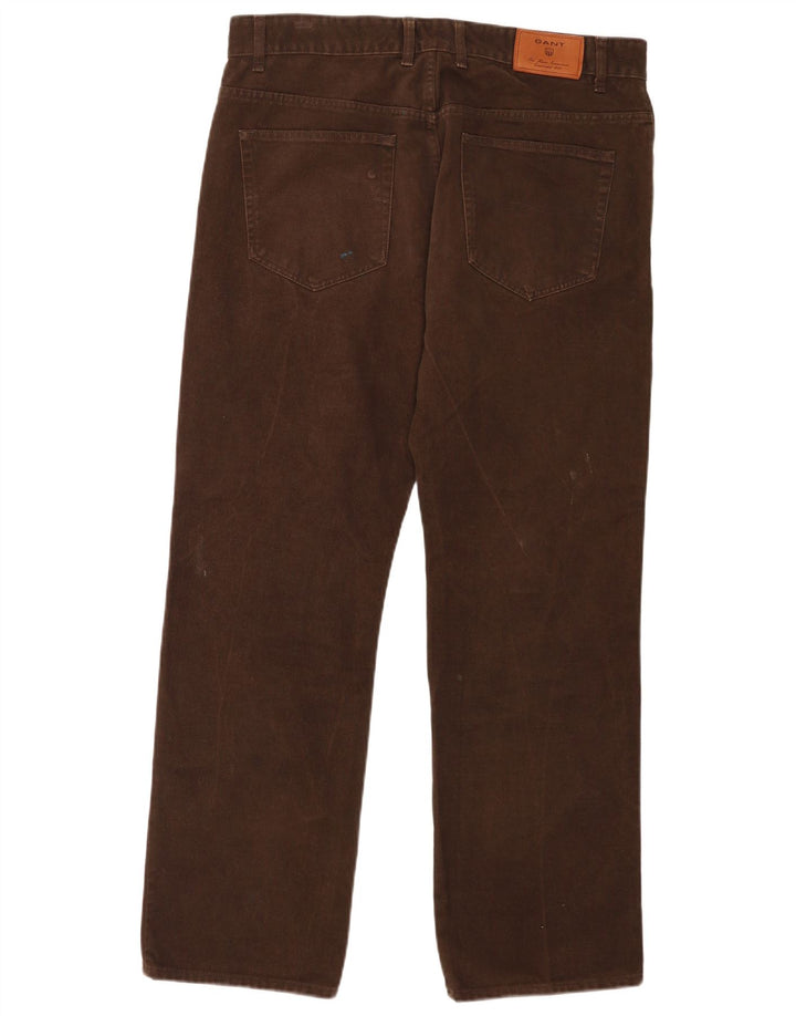 Calça casual masculina regular Gant W36 L32 algodão marrom