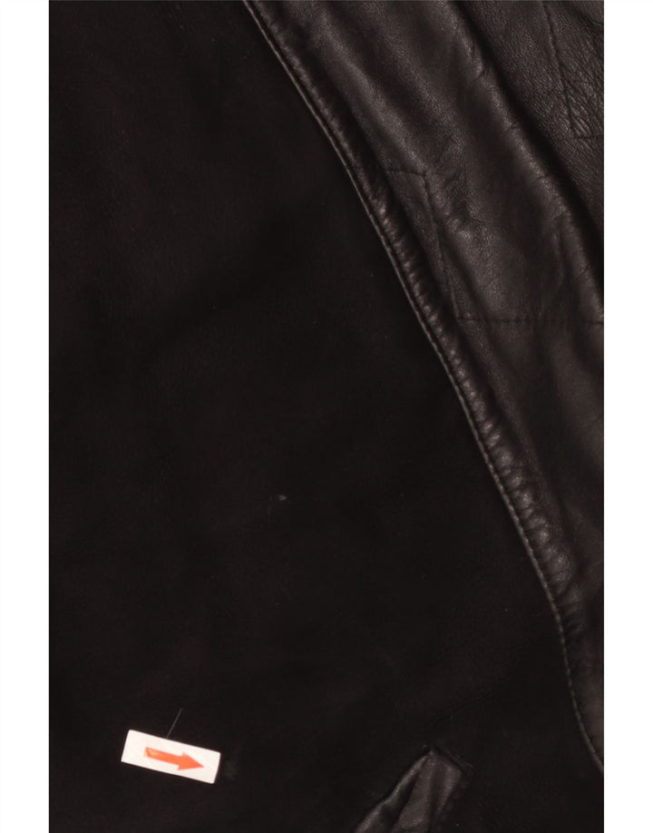 Casaco feminino vintage de shearling UK 18 XL preto