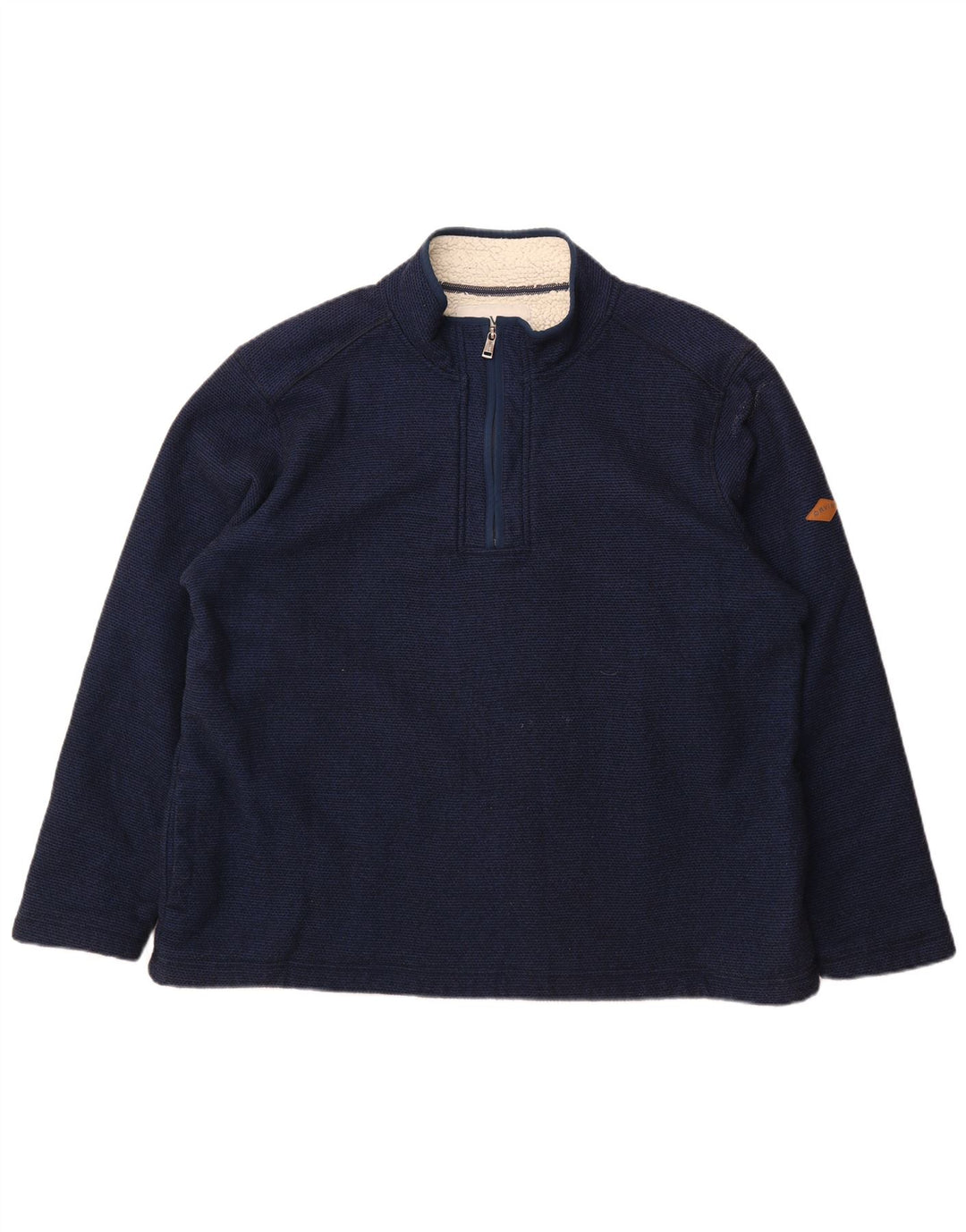 Suéter masculino Orvis com zíper e gola Sherpa 2XL azul marinho poliéster