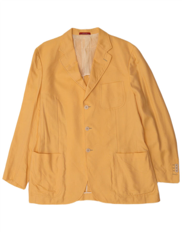 Jaqueta blazer masculina Pal Zileri com 3 botões IT 54 2XL algodão amarelo