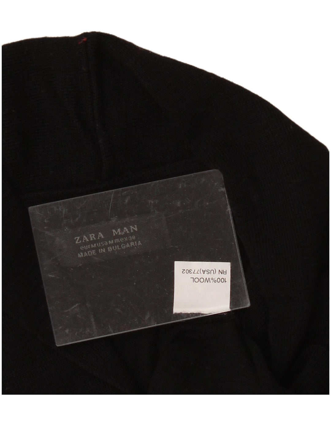 Suéter masculino ZARA com gola xale de lã preta média