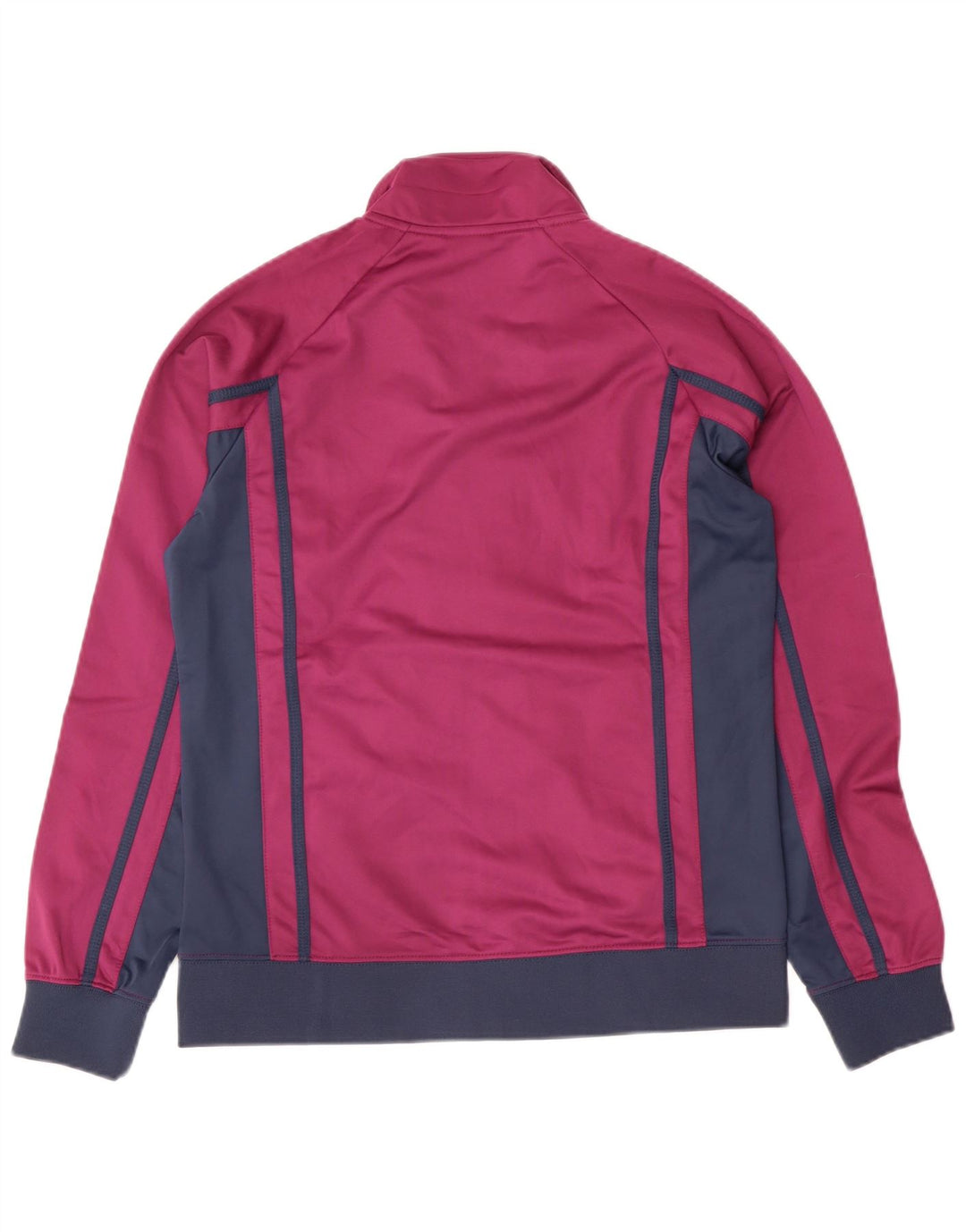 ASICS Womens Tracksuit Top Jacket UK 14 Grande Roxo Colourblock Poliéster