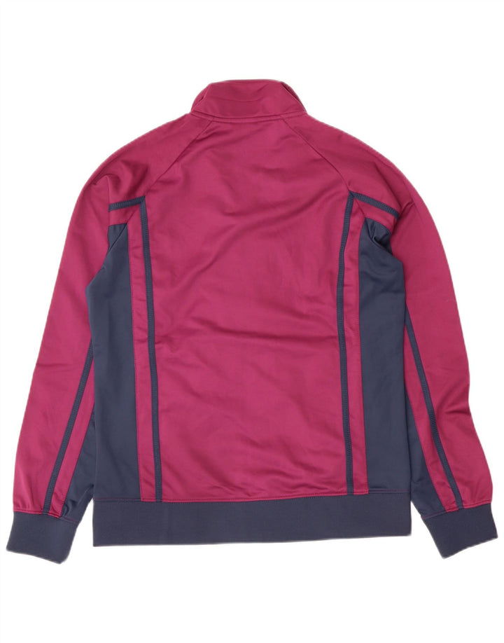 ASICS Womens Tracksuit Top Jacket UK 14 Grande Roxo Colourblock Poliéster