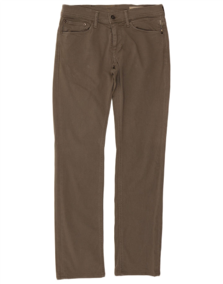 MELTIN' POT Calça jeans masculina slim W31 L34 algodão cáqui