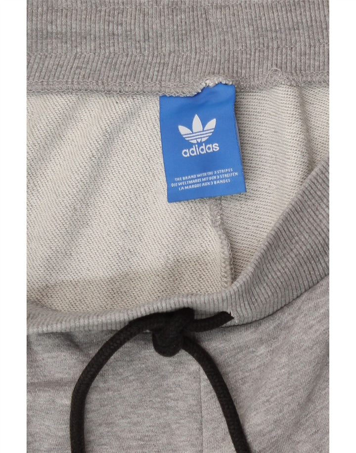 Adidas masculino gráfico calças de treino joggers algodão cinza médio