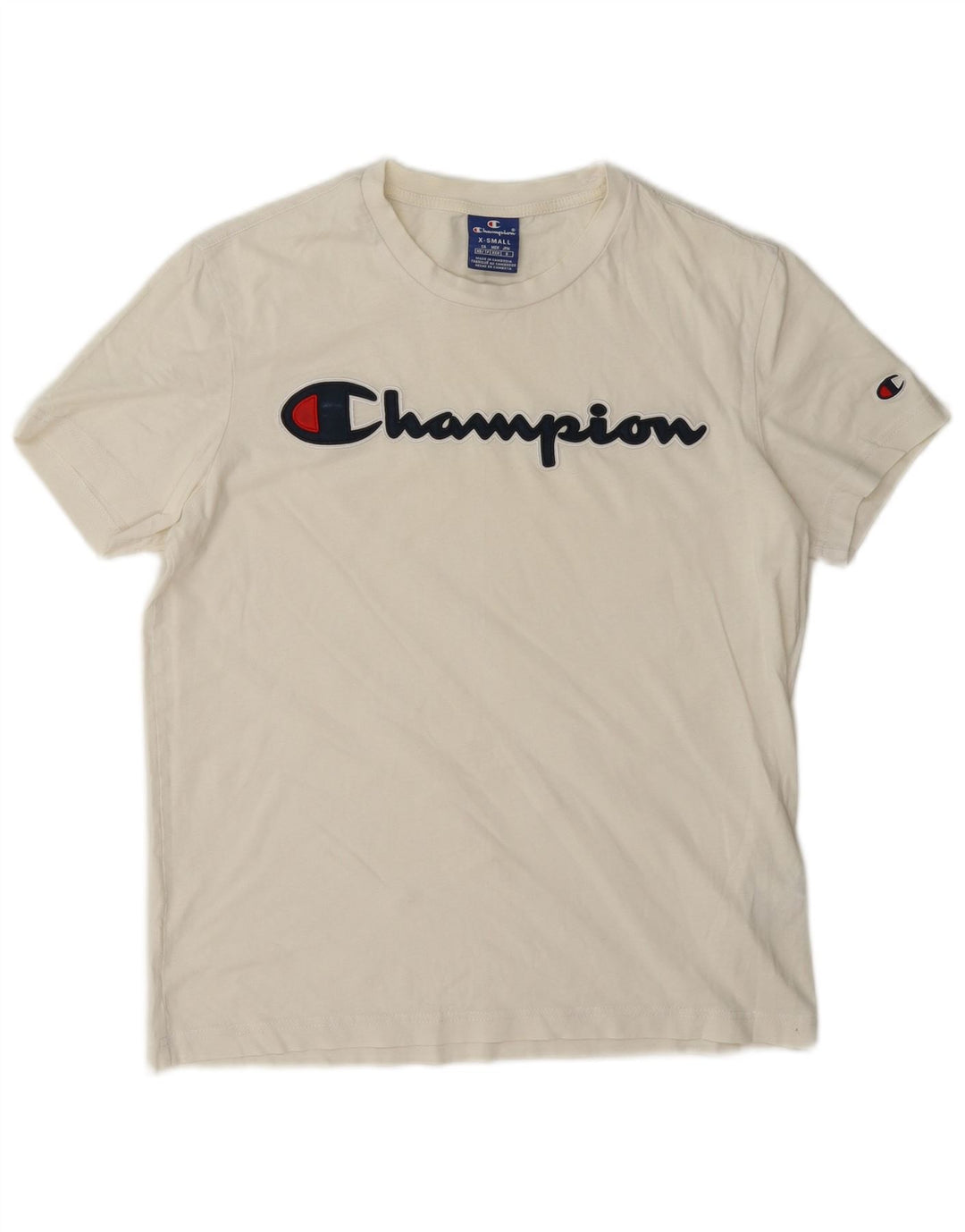 Camiseta gráfica masculina Champion XS algodão branco