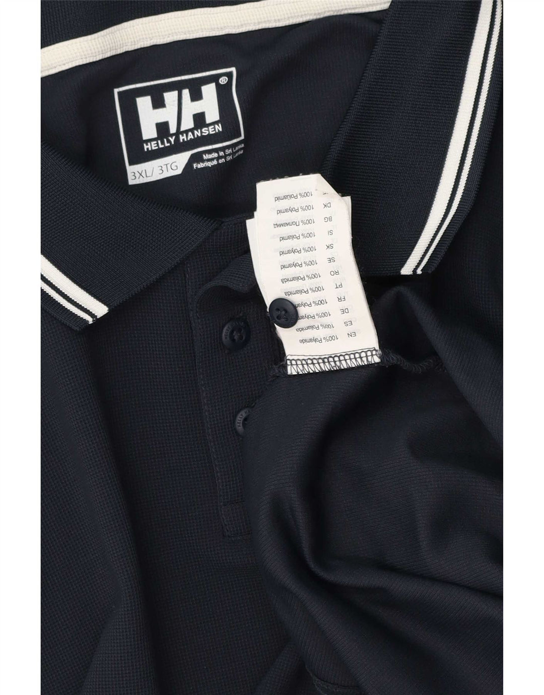 Camisa polo masculina Helly Hansen 3XL poliéster azul marinho