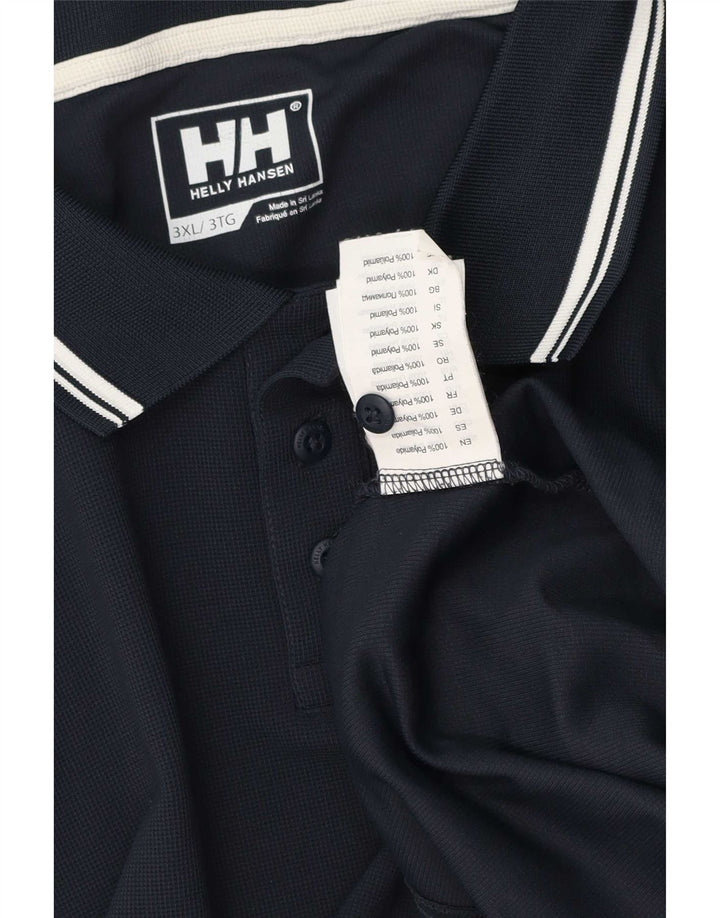 Camisa polo masculina Helly Hansen 3XL poliéster azul marinho